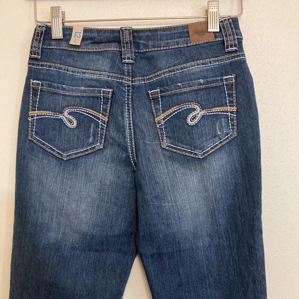 NWT girls size 12 12R Simply Low Skinny boyfriend blue jeans cuffed